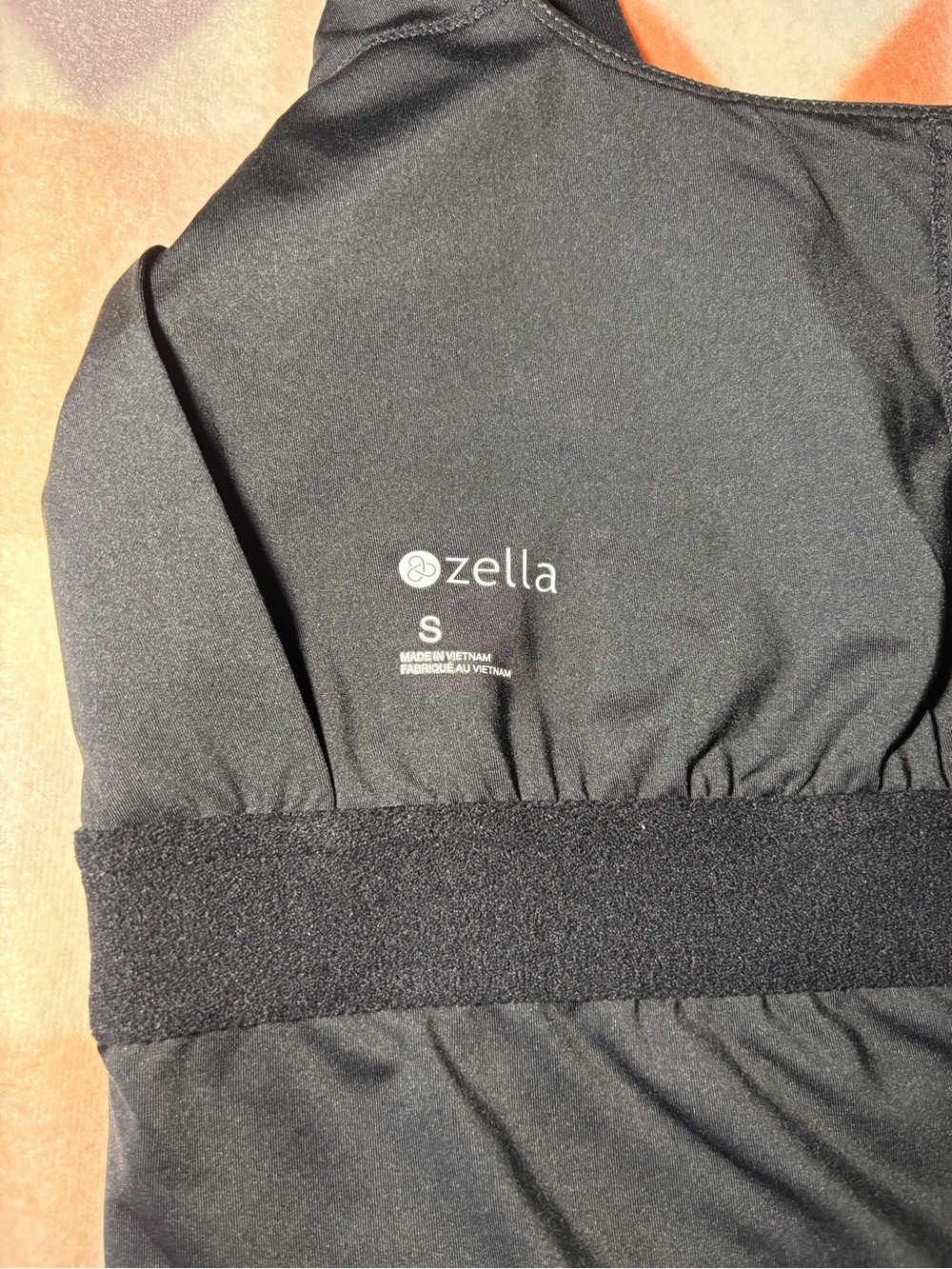 Zella Black Faux Leather-Panel Athletic Tank S - Picture 3 of 3